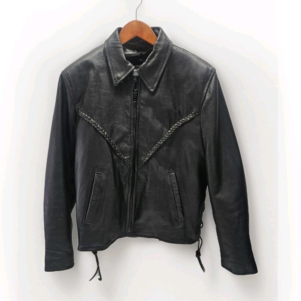 Vintage Leather King Thinsulate Leather Biker Jacket Womens Sz Large Motorcycle